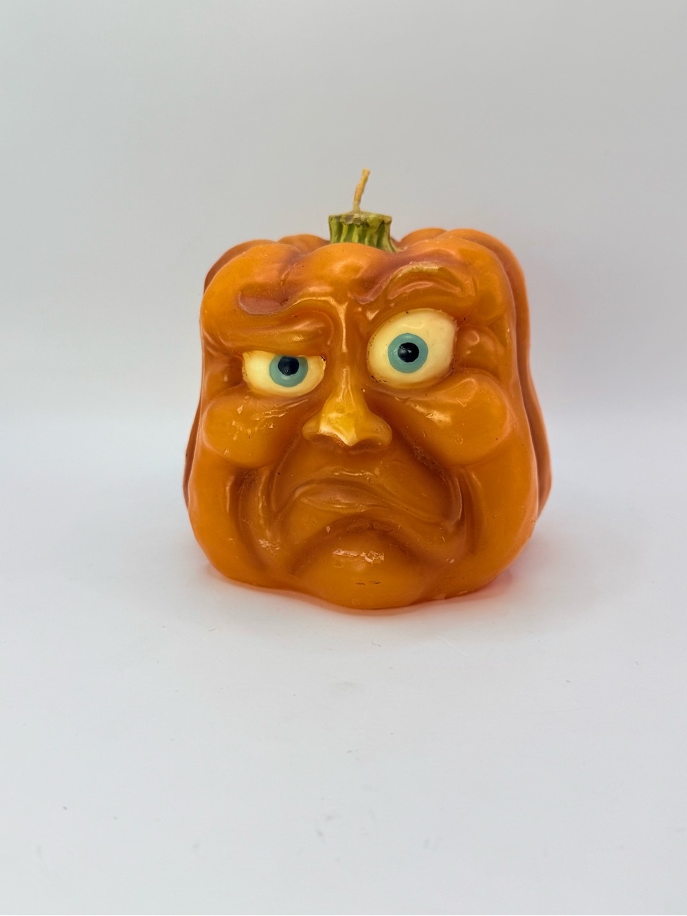 Target Halloween Pumpkin Face Figural Candle Orange 4” Novelty Decor